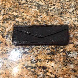 Nancy Gonzalez Brown Croc Envelope Clutch
